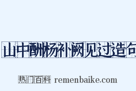 山中酬杨补阙见过造句是什么意思的图片